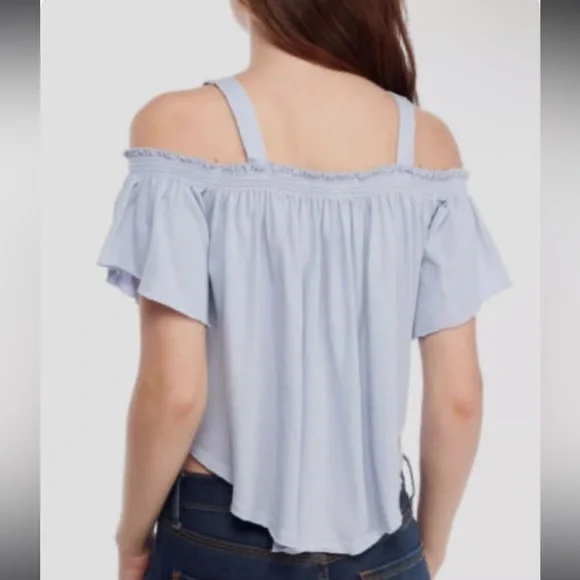 NWT Free People Darling Off-Shoulder Shirt sz Large - Picture 2 of 10